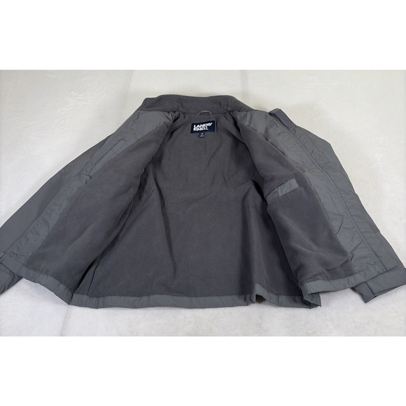 Lands' End Womens Medium 10-12 Grey Gray Fleece Lined Jacket Benefits Charity - Picture 7 of 16